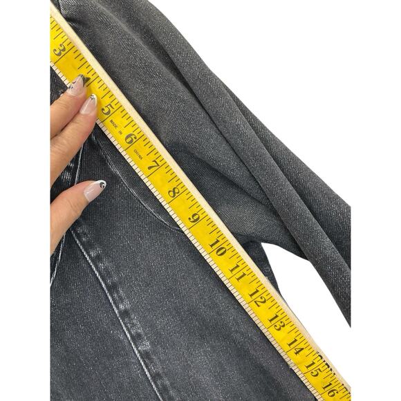 Free People Bennett Mini Denim Studded Dress Jacket Black Sz Medium - Picture 15 of 15